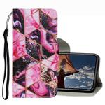 For iPhone 13 Pro Coloured Drawing Pattern Leather Phone Case (Purple Marble)