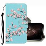 For OPPO A16 3D Colored Drawing Leather Phone Case(Magnolia)