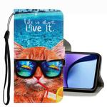 For Xiaomi Redmi Note 9T 3D Colored Drawing Leather Phone Case(Underwater Cat)