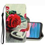 For Xiaomi Redmi Note 10 Pro 3D Colored Drawing Leather Phone Case(Red Rose)