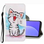 For Xiaomi Mi 10T Lite 3D Colored Drawing Leather Phone Case(Red Mouth Cat)