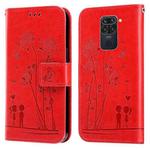 For Xiaomi Redmi Note 9 / 10X 4G Embossing Rose Couple Leather Phone Case(Red)