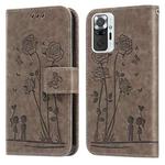 For Xiaomi Redmi Note 9 Pro/9 Pro Max Embossing Rose Couple Leather Phone Case(Grey)