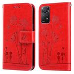 For Xiaomi Redmi Note 11 Pro 4G&5G Global Embossing Rose Couple Leather Phone Case(Red)