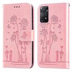 For Xiaomi Redmi Note 11 Pro 4G&5G Global Embossing Rose Couple Leather Phone Case(Pink)