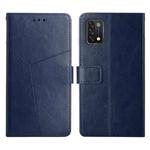 For UMIDIGI A11 Y Stitching Horizontal Flip Leather Phone Case(Blue)