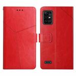 For UMIDIGI Bison Pro Y Stitching Horizontal Flip Leather Phone Case(Red)