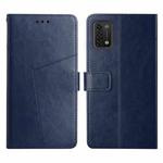 For UMIDIGI Power 5 Y Stitching Horizontal Flip Leather Phone Case(Blue)