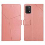 For UMIDIGI Power 5 Y Stitching Horizontal Flip Leather Phone Case(Rose Gold)