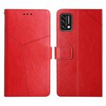 For UMIDIGI A7S Y Stitching Horizontal Flip Leather Phone Case(Red)