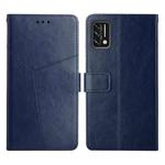 For UMIDIGI A7S Y Stitching Horizontal Flip Leather Phone Case(Blue)