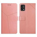 For UMIDIGI A7S Y Stitching Horizontal Flip Leather Phone Case(Rose Gold)