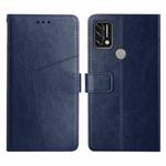 For UMIDIGI A9 Y Stitching Horizontal Flip Leather Phone Case(Blue)