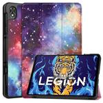 For Lenovo Legion Y700 Custer Painted TPU Smart Tablet Leather Case(Galaxy Nebula)