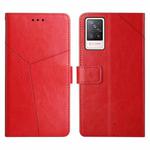 For vivo S9 Y Stitching Horizontal Flip Leather Phone Case(Red)