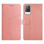 For vivo S9 Y Stitching Horizontal Flip Leather Phone Case(Rose Gold)