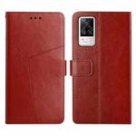 For vivo S9e Y Stitching Horizontal Flip Leather Phone Case(Brown)
