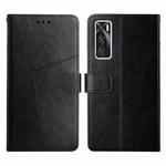 For vivo V20 SE / Y70 Y Stitching Horizontal Flip Leather Phone Case(Black)