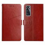 For vivo V20 SE / Y70 Y Stitching Horizontal Flip Leather Phone Case(Brown)