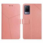 For vivo V21 5G Y Stitching Horizontal Flip Leather Phone Case(Rose Gold)