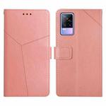 For vivo V21e / Y73 2021 Y Stitching Horizontal Flip Leather Phone Case(Rose Gold)