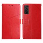 For vivo Y20 2020 Y Stitching Horizontal Flip Leather Phone Case(Red)