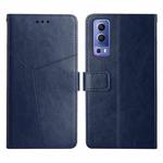 For vivo Y72 5G Y Stitching Horizontal Flip Leather Phone Case(Blue)