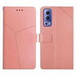 For vivo Y72 5G Y Stitching Horizontal Flip Leather Phone Case(Rose Gold)