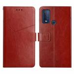 For Wiko Power U30 Y Stitching Horizontal Flip Leather Phone Case(Brown)