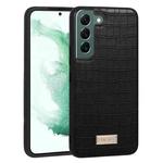 For Samsung Galaxy S22+ 5G SULADA Shockproof TPU + Handmade Leather Phone Case(Black)