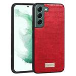 For Samsung Galaxy S22+ 5G SULADA Shockproof TPU + Handmade Leather Phone Case(Red)
