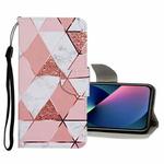 For iPhone 13 mini Colored Drawing Pattern Flip Leather Case (Marble)