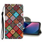 For iPhone 13 mini Colored Drawing Pattern Flip Leather Case (Ethnic Style)