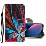 For iPhone 13 mini Colored Drawing Pattern Flip Leather Case (Colorful Flowers)