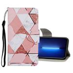 For iPhone 13 Pro Max Colored Drawing Pattern Flip Leather Case (Marble)