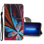 For iPhone 13 Pro Max Colored Drawing Pattern Flip Leather Case (Colorful Flowers)