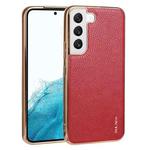For Samsung Galaxy S22 5G SULADA Shockproof TPU + Handmade Leather Phone Case(Red)