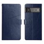 For Google Pixel 6 Y Stitching Horizontal Flip Leather Phone Case(Blue)
