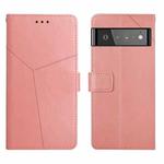 For Google Pixel 6 Pro Y Stitching Horizontal Flip Leather Phone Case(Rose Gold)