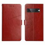 For Google Pixel 7 Pro Y Stitching Horizontal Flip Leather Phone Case(Brown)