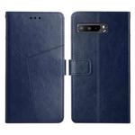 For Asus ROG Phone 3 Y Stitching Horizontal Flip Leather Phone Case(Blue)