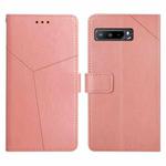 For Asus ROG Phone 3 Y Stitching Horizontal Flip Leather Phone Case(Rose Gold)