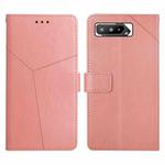 For Asus ROG Phone 5 Y Stitching Horizontal Flip Leather Phone Case(Rose Gold)