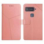 For Asus Smartphone for Snapdragon Insiders Y Stitching Horizontal Flip Leather Phone Case(Rose Gold)