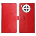 For Huawei nova 8i Y Stitching Horizontal Flip Leather Phone Case(Red)