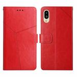 For Sharp Aquos / Simple Sumaho 6 Y Stitching Horizontal Flip Leather Phone Case(Red)