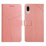 For Sharp Aquos / Simple Sumaho 6 Y Stitching Horizontal Flip Leather Phone Case(Rose Gold)