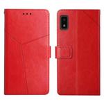 For Sharp Aquos Wish SHG06 Y Stitching Horizontal Flip Leather Phone Case(Red)