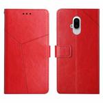 For Fujitsu Arrows F-52B Y Stitching Horizontal Flip Leather Phone Case(Red)