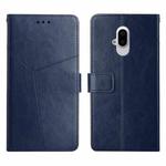 For Fujitsu Arrows F-52B Y Stitching Horizontal Flip Leather Phone Case(Blue)